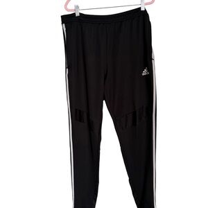 ADIDAS MENS Adidas Black Track Pants with White Side Stripes